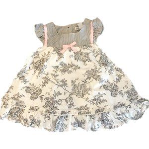 Black and White Toile Dress 6 months NWT